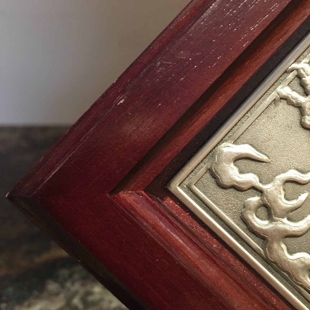 Vintage Royal Selangor Pewter Chinese Dragon Art Plaque Framed Wall Decor - Picture 5 of 13